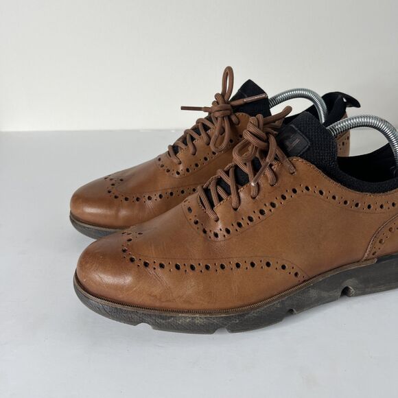 Cole Haan 4.ZeroGrand Wingtip Oxford Tan Brown Shoes Men\'s Size 9.5 C31884 main image 4